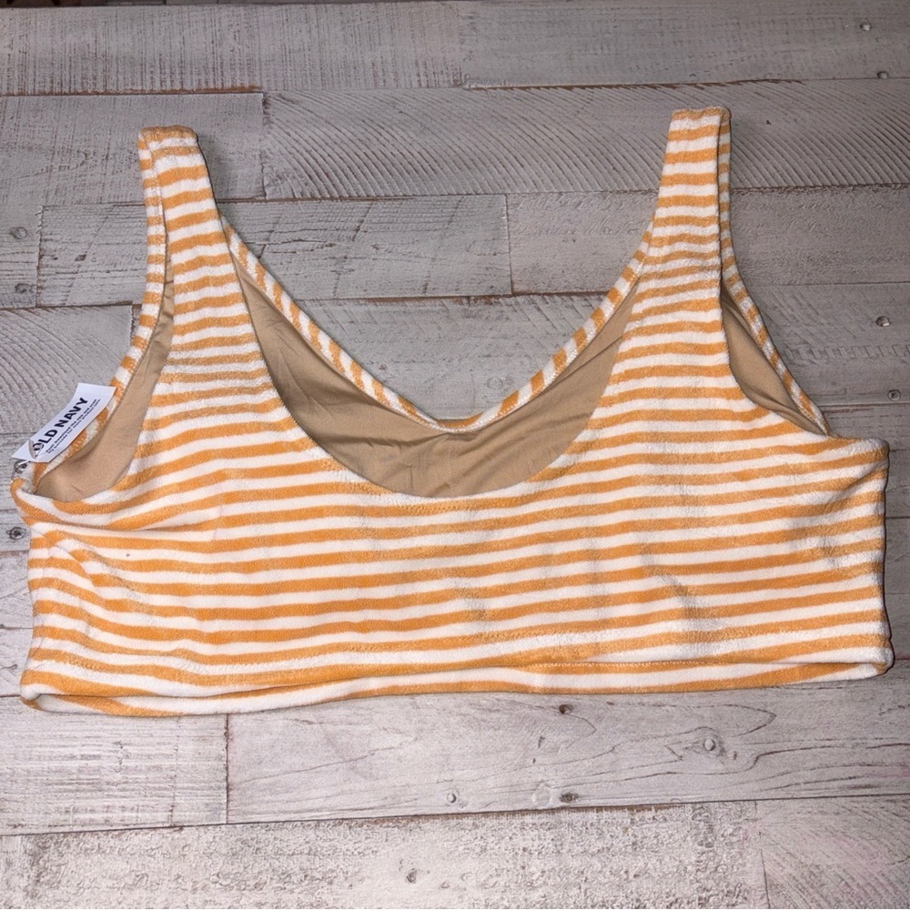 Old Navy Orange & Cream Striped Swim Top Beach Vacation V-Neck 3X & 4X - Picture 16 of 16